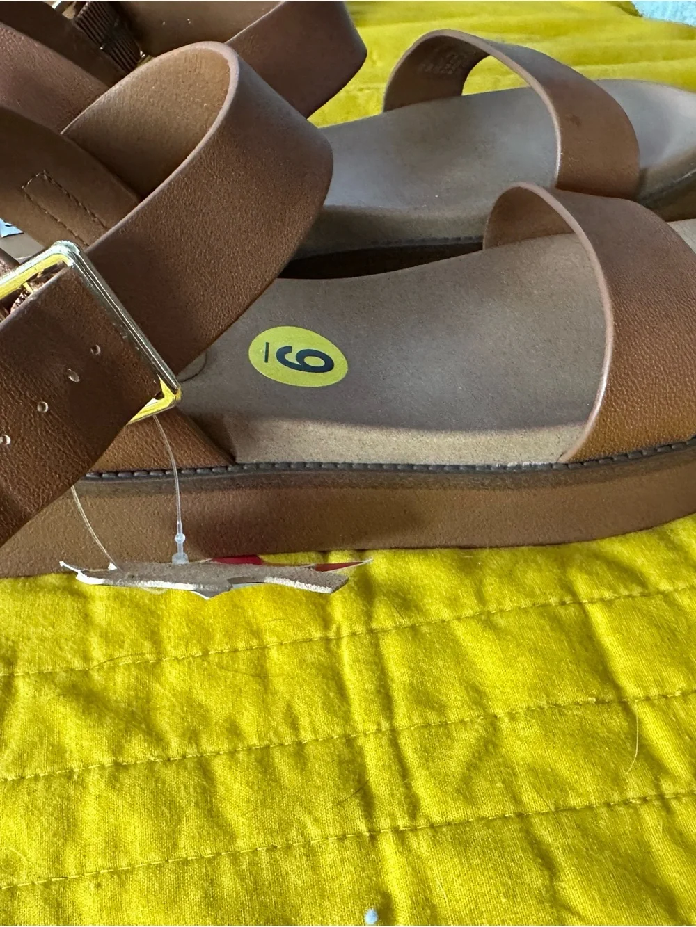 Steve Madden Brown Tan Leather Slingback Sandals